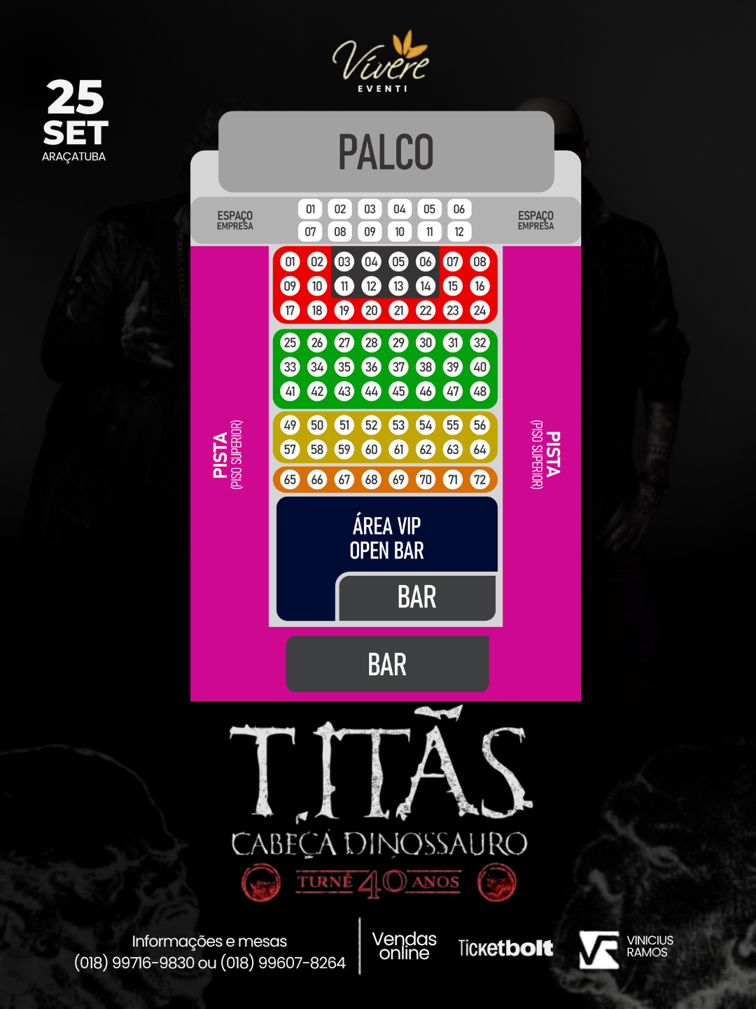 Mapa do evento Titãs